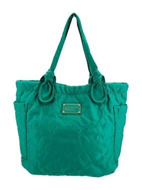 Marc Jacobs Green quilted large nylon logo engraved green washable Tote handBag
